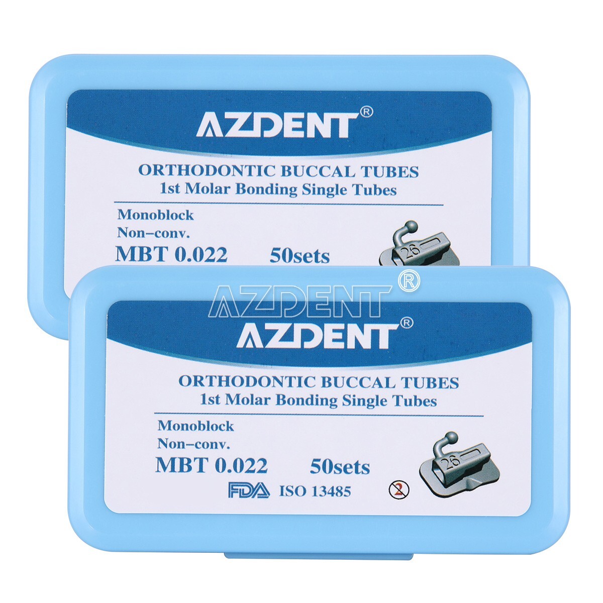 50Sets Tubos bucales de ortodoncia dental 1er molar Bondable MBT 022 monobloque