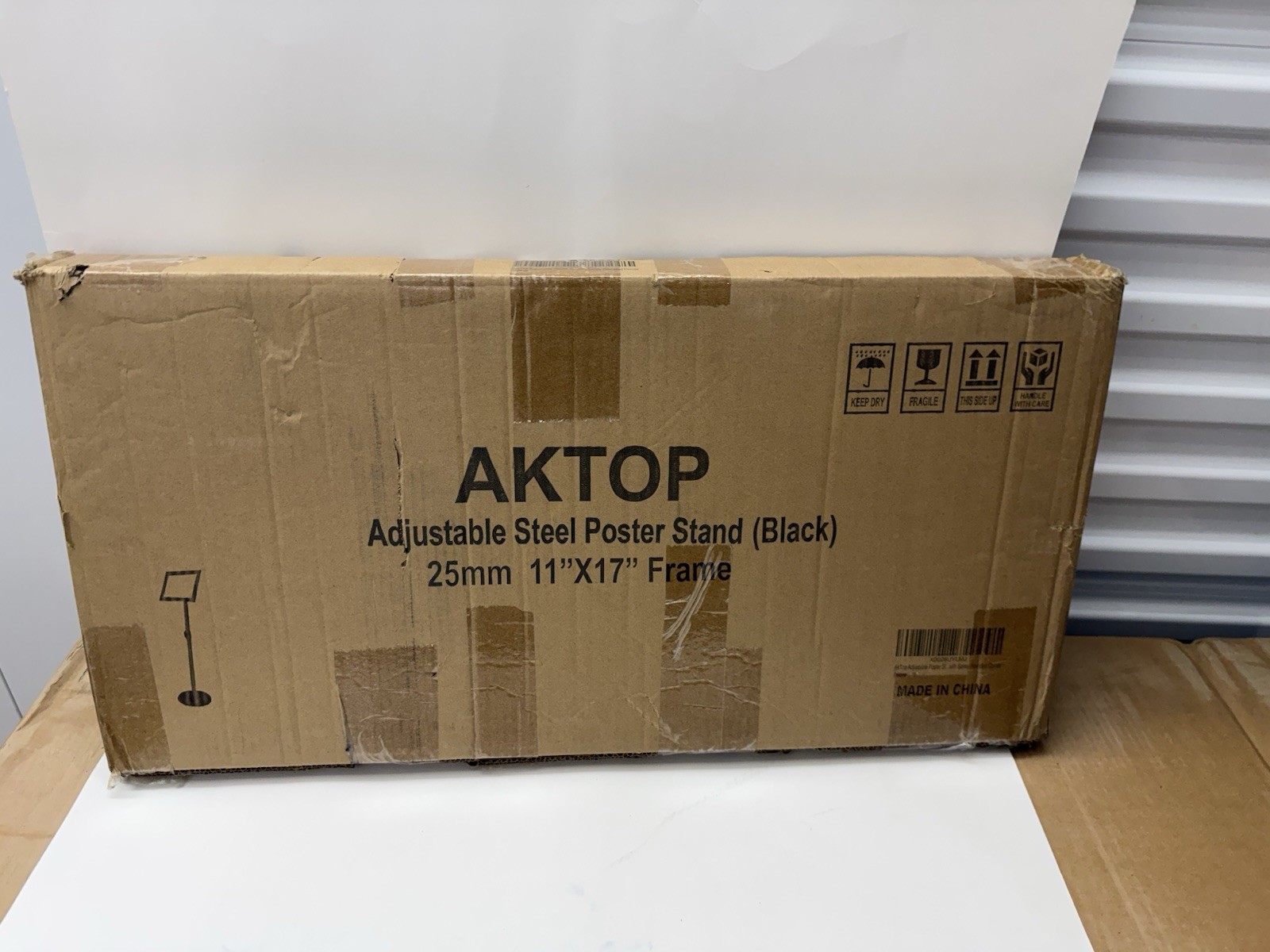 AKTOP Adjustable Steel Poster Stand Frame 11 x 17 Black Slide-In Bottom Insert