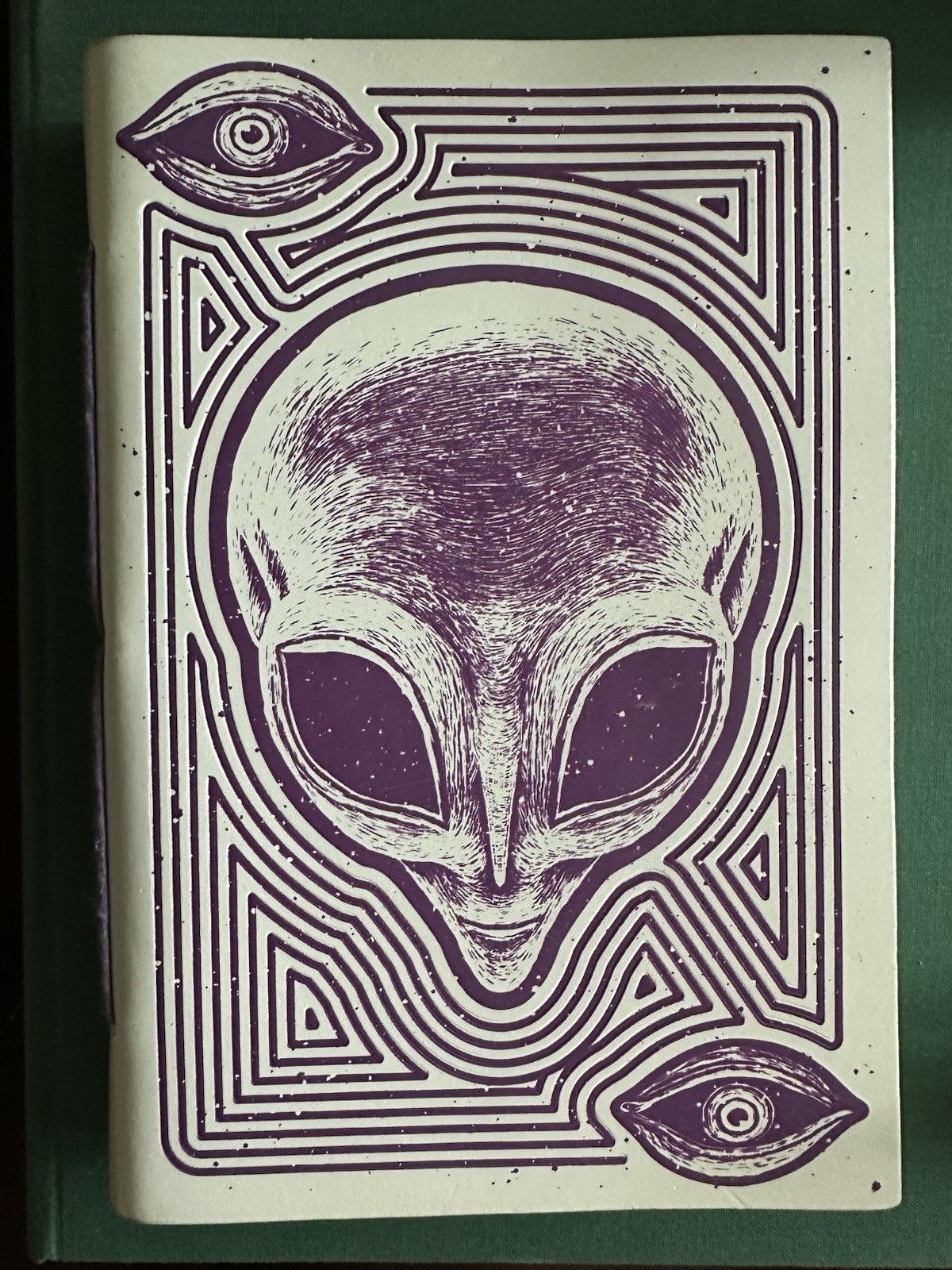 Earthbound Company Journal 9×6 Purple Alien Eyes Leather Notebook Made in India