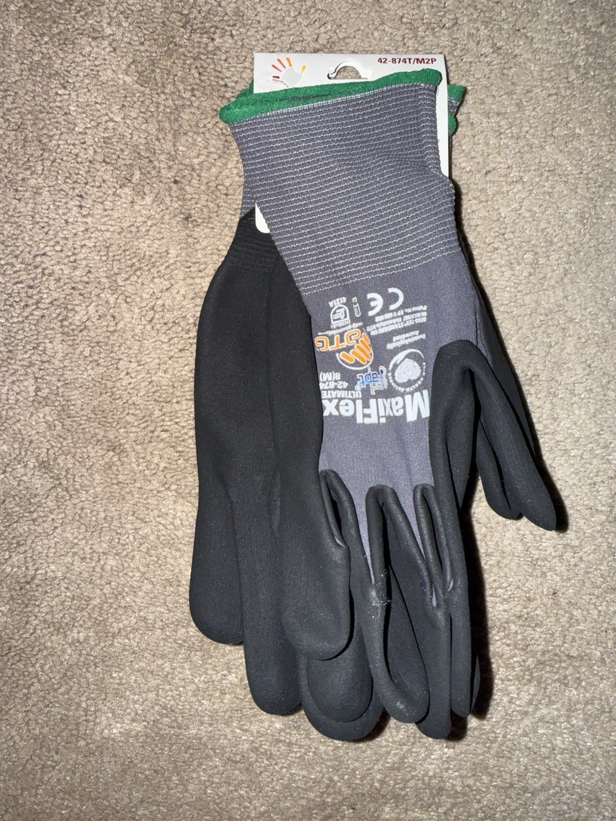 MaxiFlex Ultimate Medium Gray Nitrile-Coated Outdoor & Work Gloves 2-PAIRS