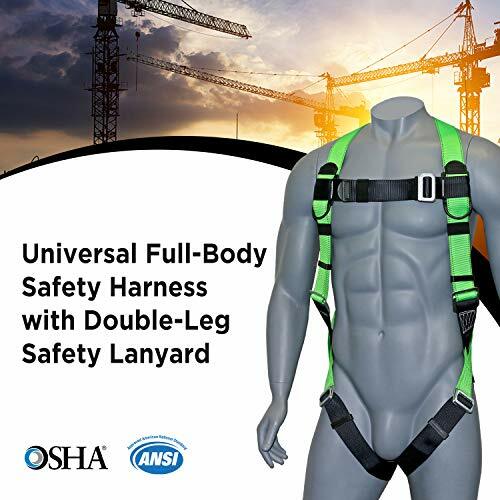 Fall Protection Safety Harness with Dorsal D Ring Roofing Kit Lanyard and Tool