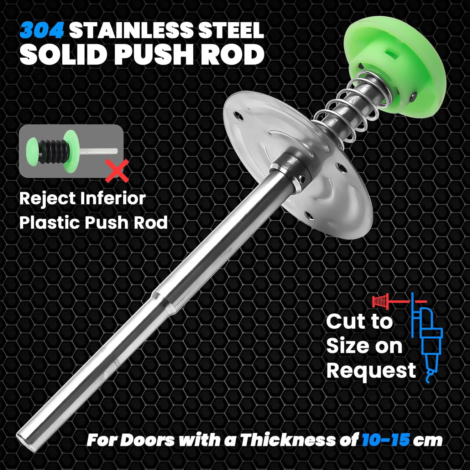 Walk-In Cooler Door Handle & Latch Kit – 304 Stainless Steel, Metallic Silver