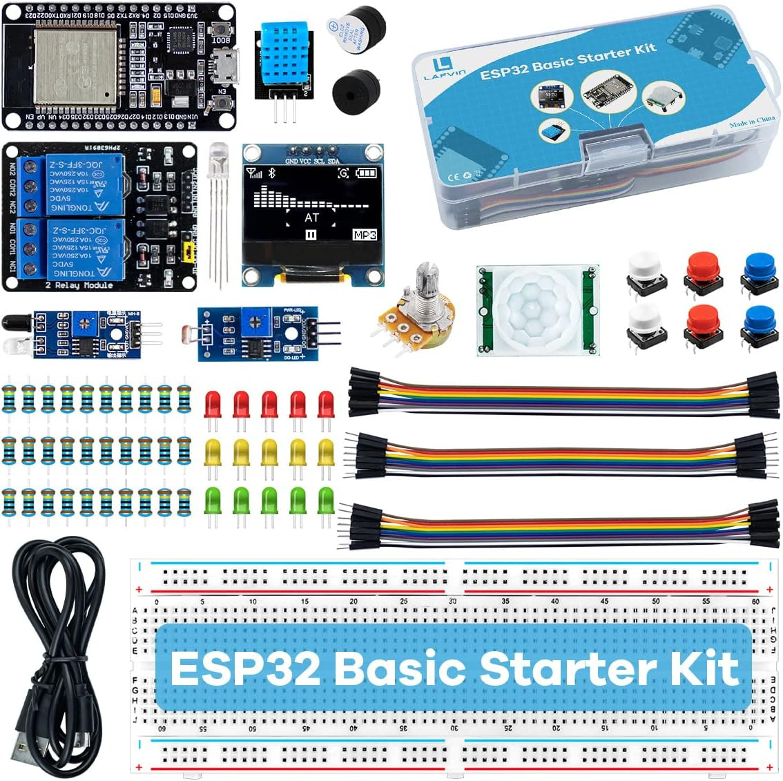 Basic Starter Kit for ESP32 ESP-32S Wifi I OT Development Board with Tutorial Co