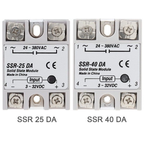 2Pcs SSR 40 DA 40A Solid State Relay, DC 3-32V to AC 24-380V Single Phase