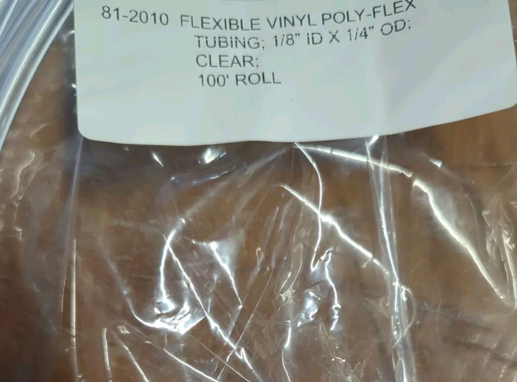 5′ – Vinyl Tubing 1/8ID X 1/4OD Flexible Clear Hose Food Grade Not Fuel Polyflex