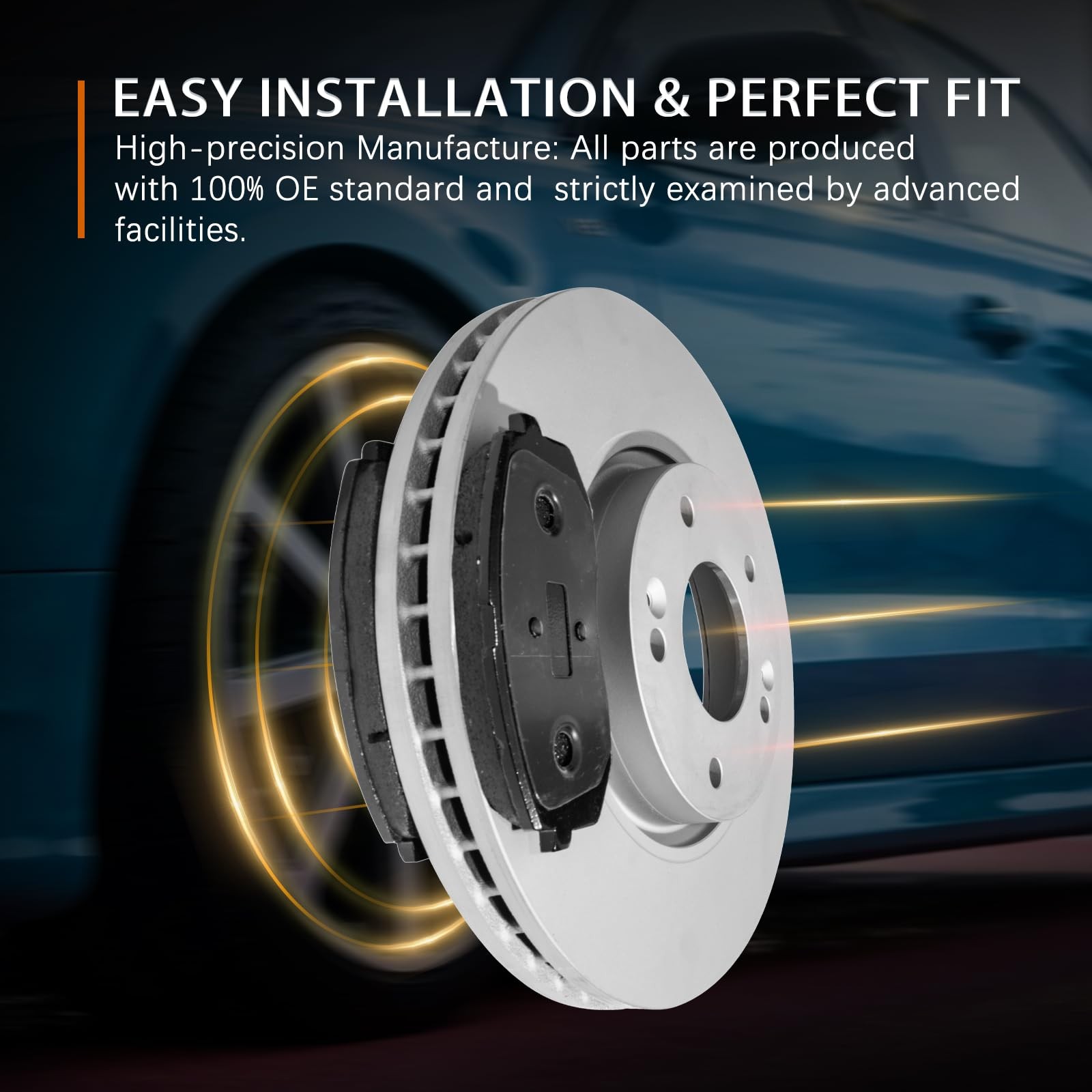 11.65 Front Brake Kit Drilled Slotted Rotors Pads Wheel Bearing Hub Altima 07-12