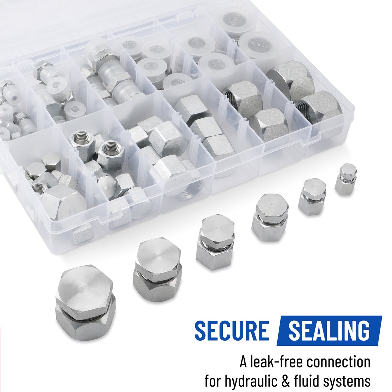 Hydraulic Hose Tube Pipe Fitting Kit 37 Degree JIC Flare Thread Cap and Plug Kit