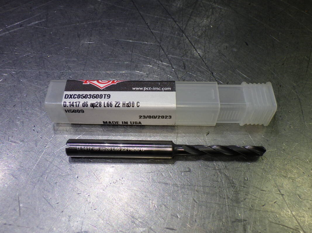 PCT 3.6mm Coolant Thru 5xD Carbide Drill 6mm Shank DXC0503600T9 (LOC1809A)
