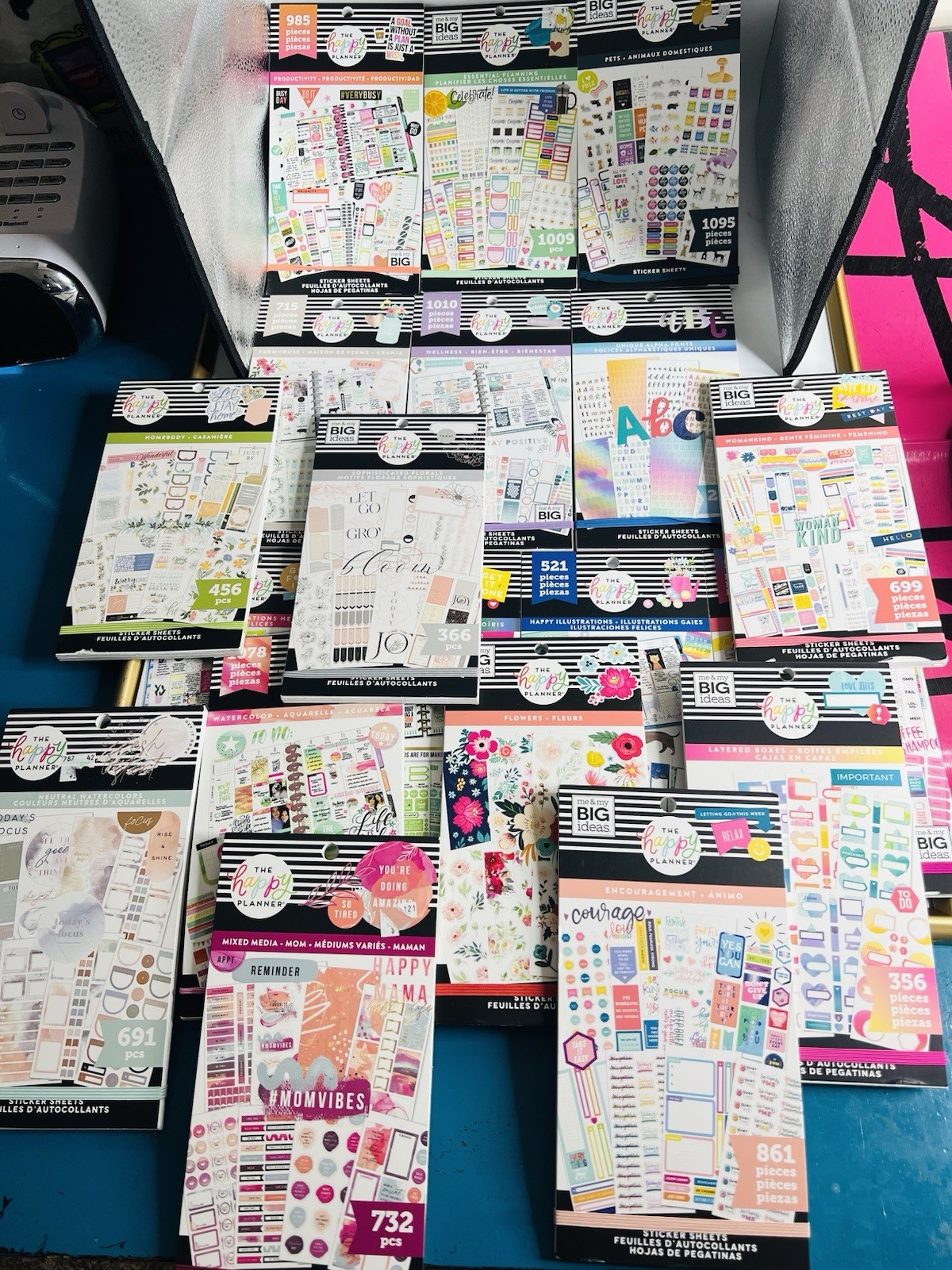 19 Happy Planner Womankind/Farmhouse/Pets/Flowers/Mixed Media+ Sticker Book Lot