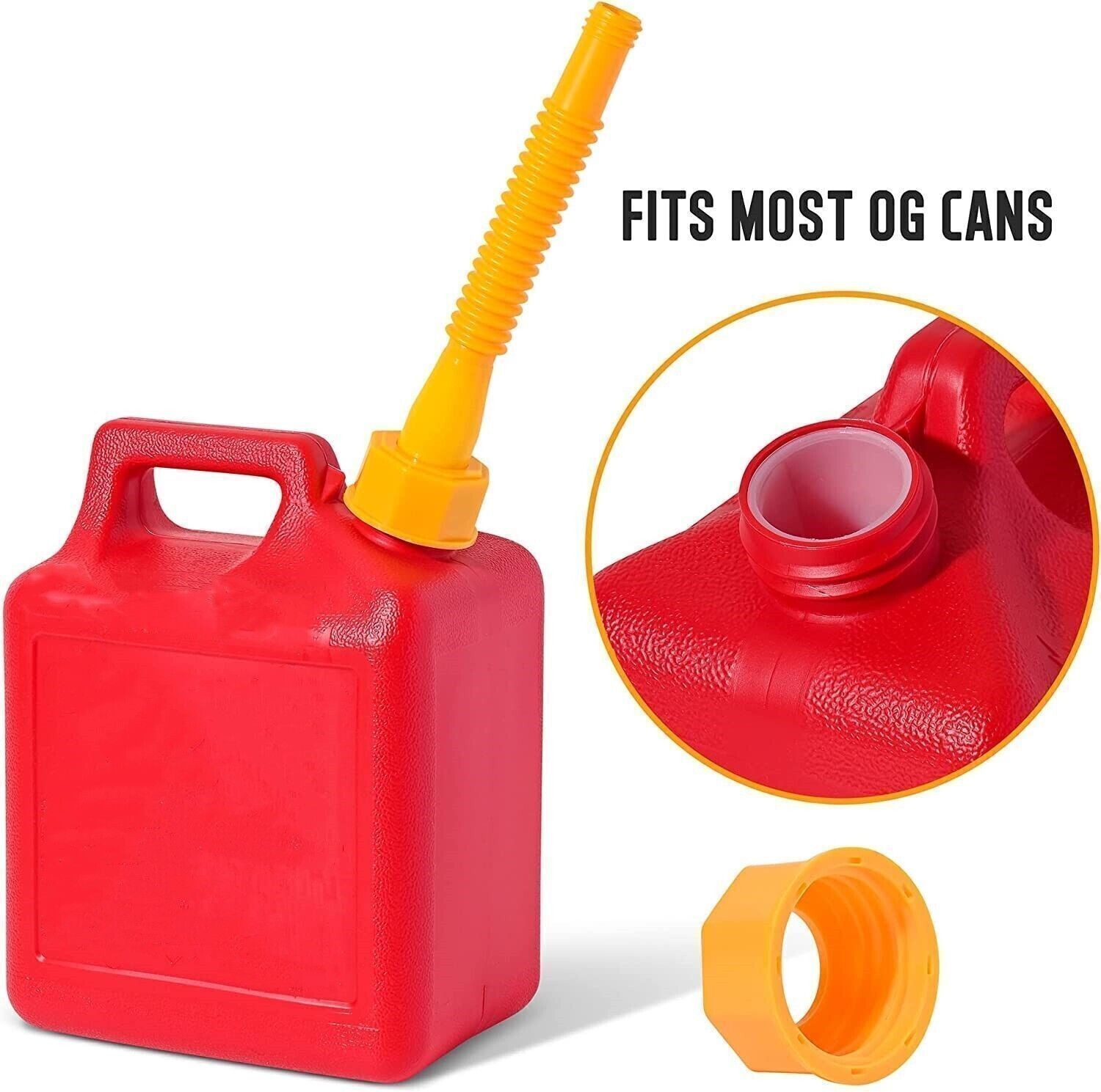 3 Pack Old Style Gas Can Spout Nozzle Vent Kit with Cap for Plastic Fuel Cans