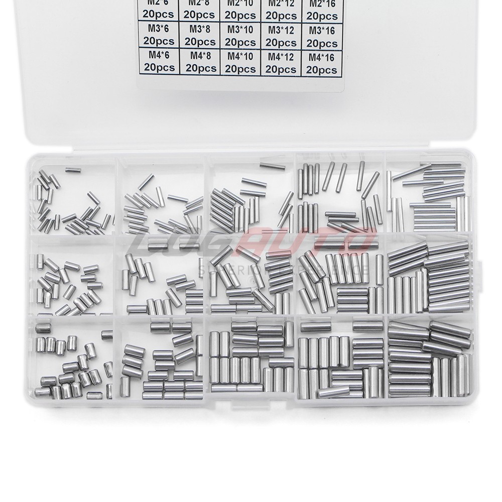 300pcs M2 M3 M4 Dowel Pin Cylindrical Pin Set Locating Pins Kit Stainless Steel