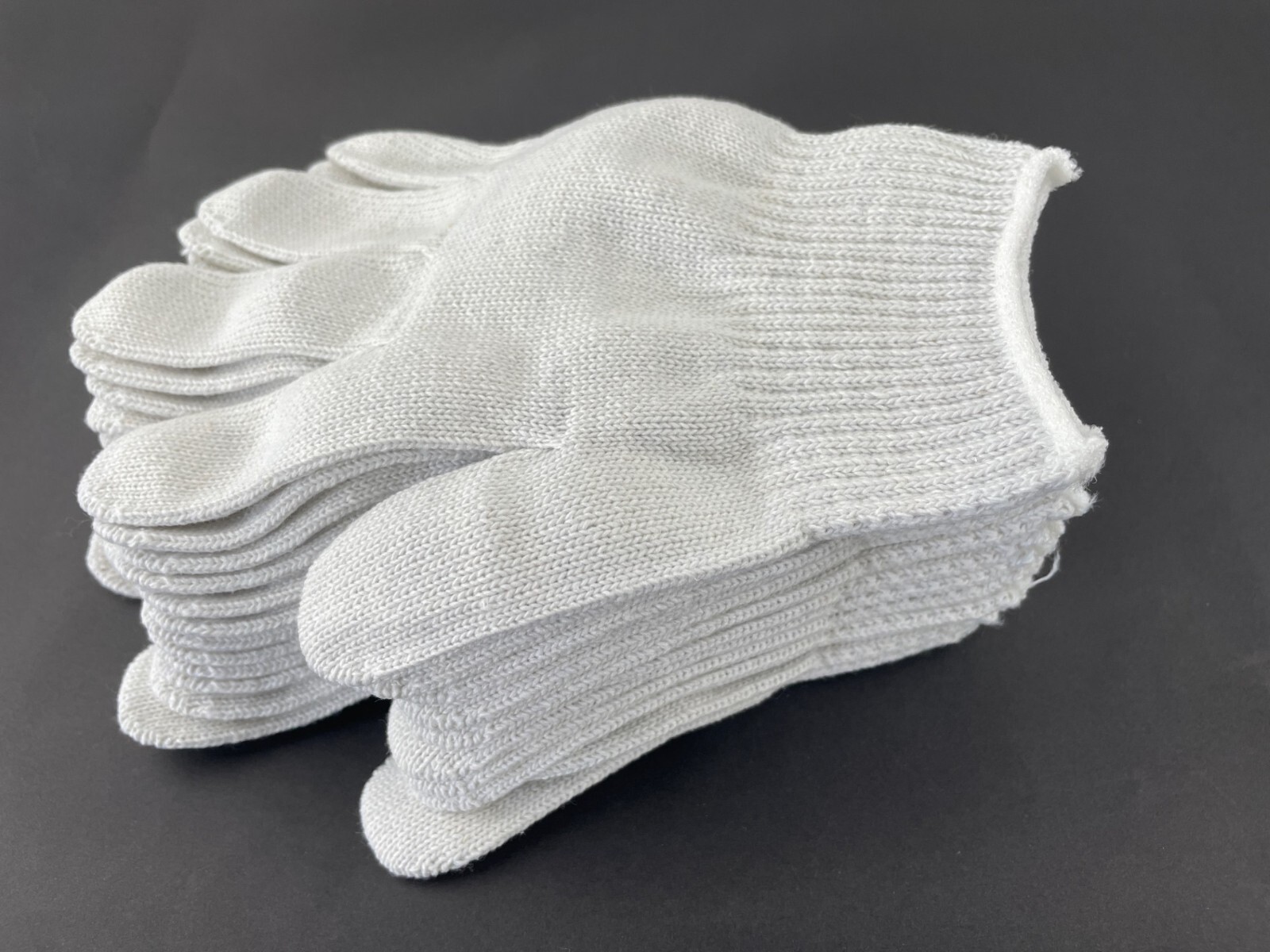 12 Pack Natural White String Grip Knit Cotton Work Gloves, XS/Small/Medium/Large