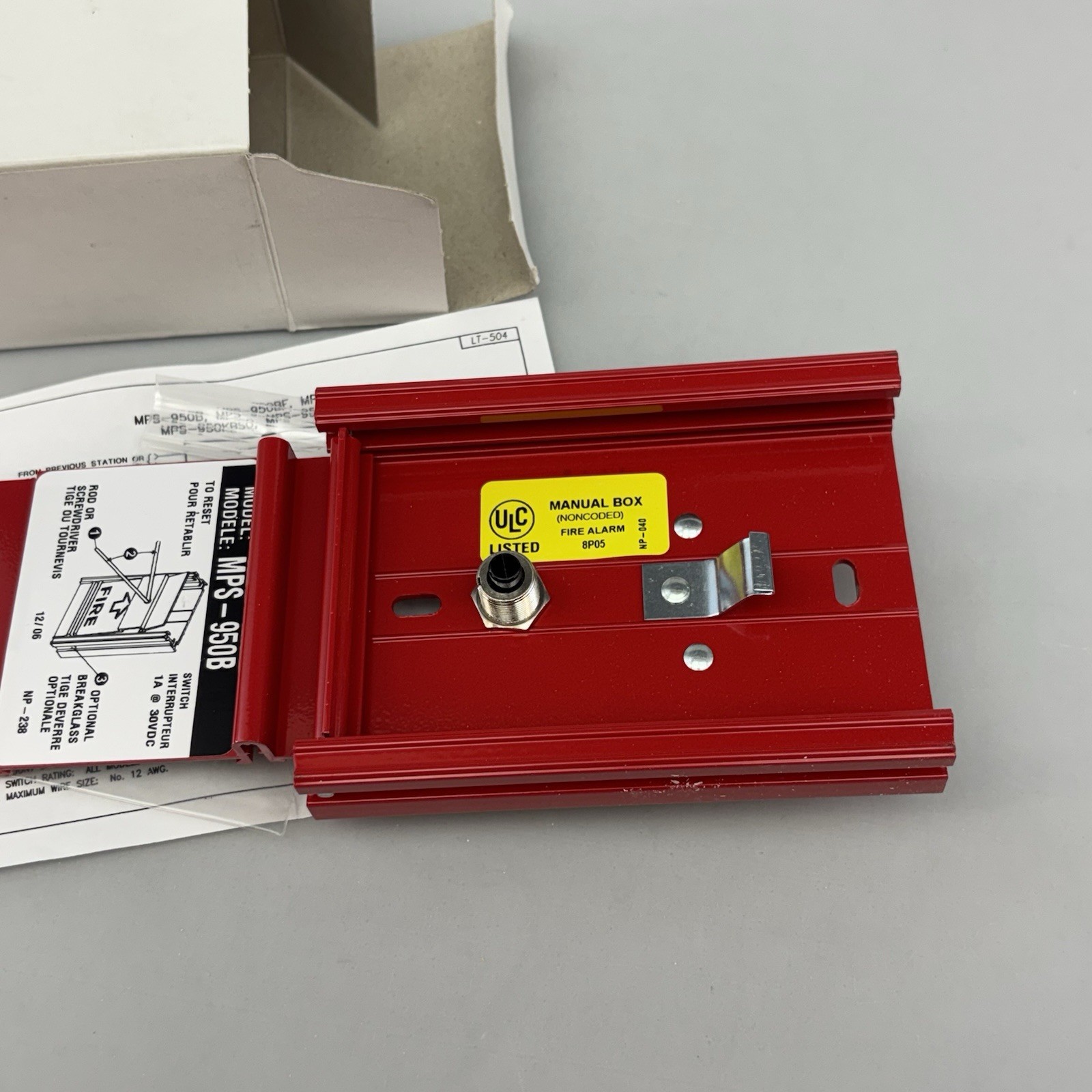 Fire-Lite MPS-950B Series Single Stage Non-Coded Manual Fire Alarm Pull Station
