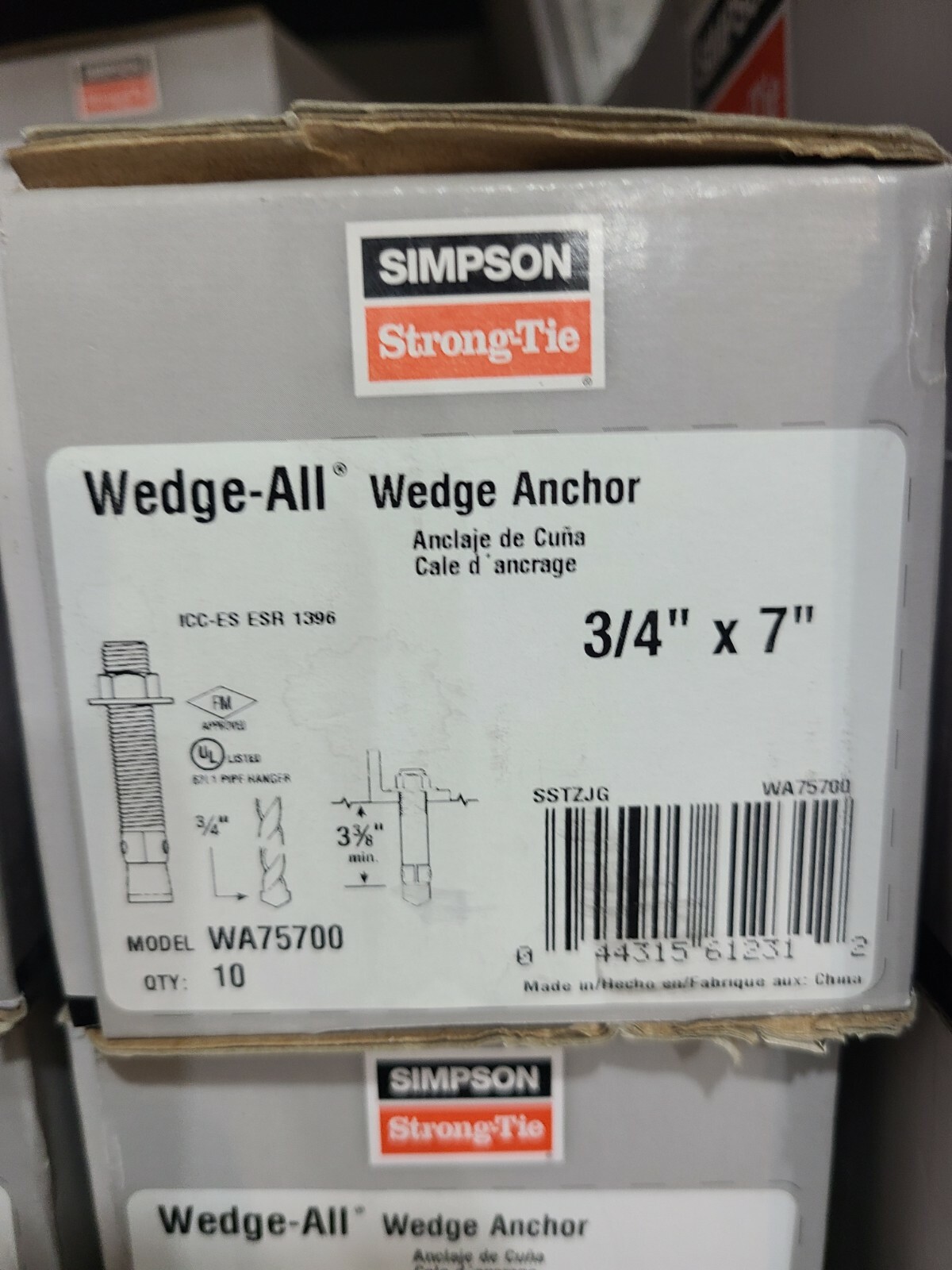 SIMPSON STRONG-TIE Wedge Anchors RedHead ~ BRAND NEW ~ FREE SHIPPING