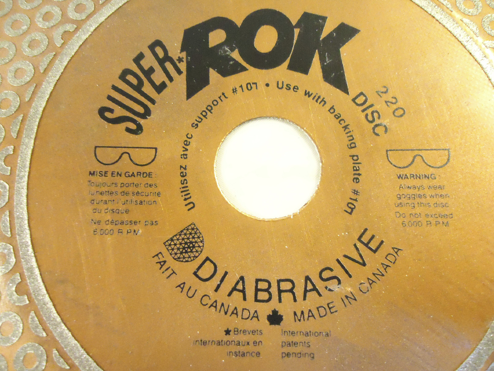 Diamond Discs, 3 pcs Super-ROK by Diabrasive, Abrasive Technology, 7”, 220 Grit