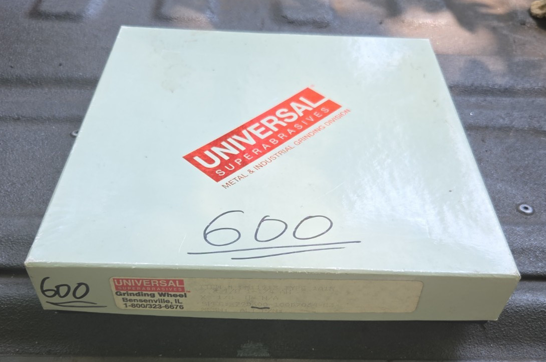 Universal Superabrasives 600 Grit 1A1R 7×1/8×1-1/4 Surface Grinder Diamond Wheel