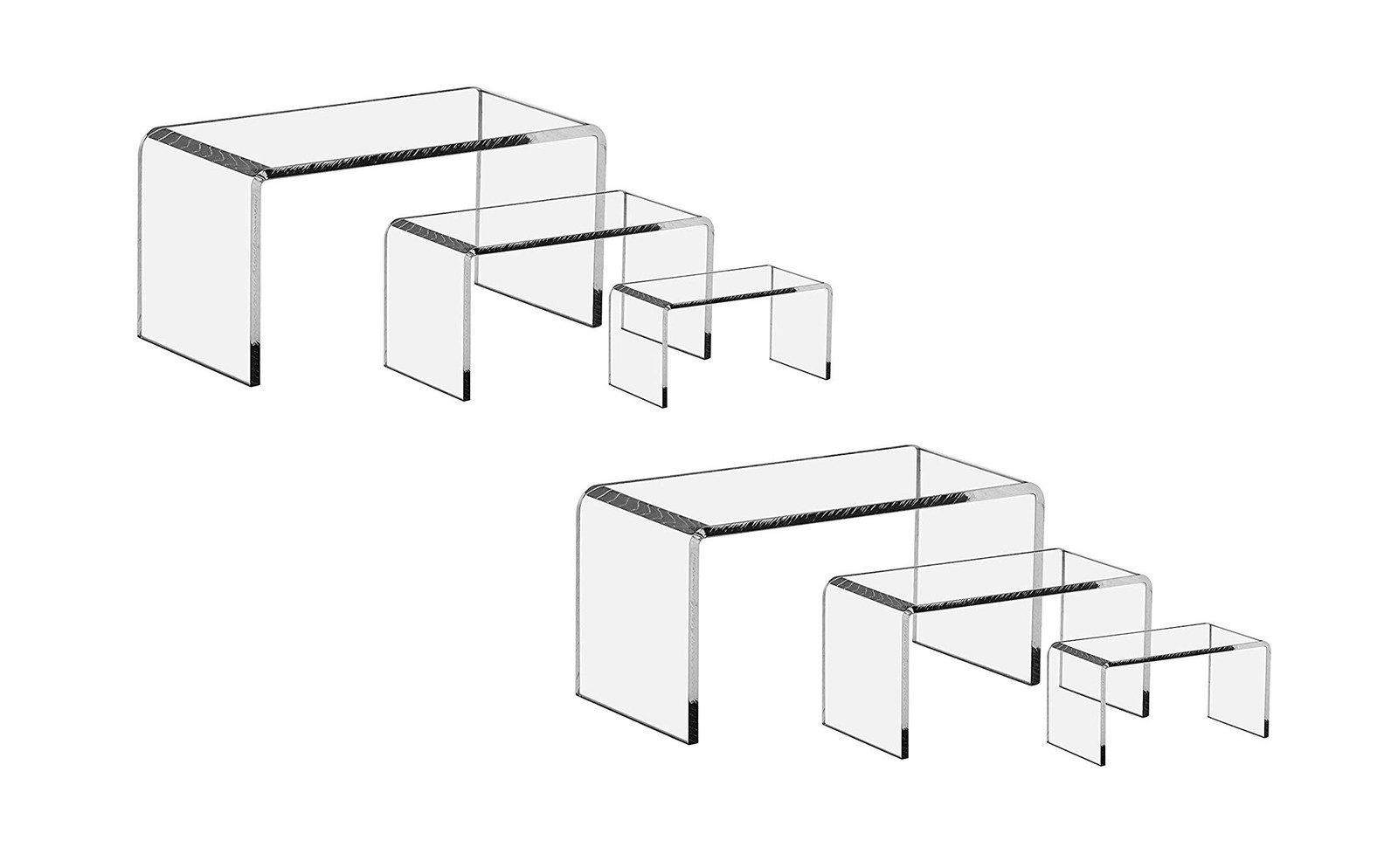 6 Pieces Set – Clear Acrylic Display Riser Set, Acrylic Display Stand