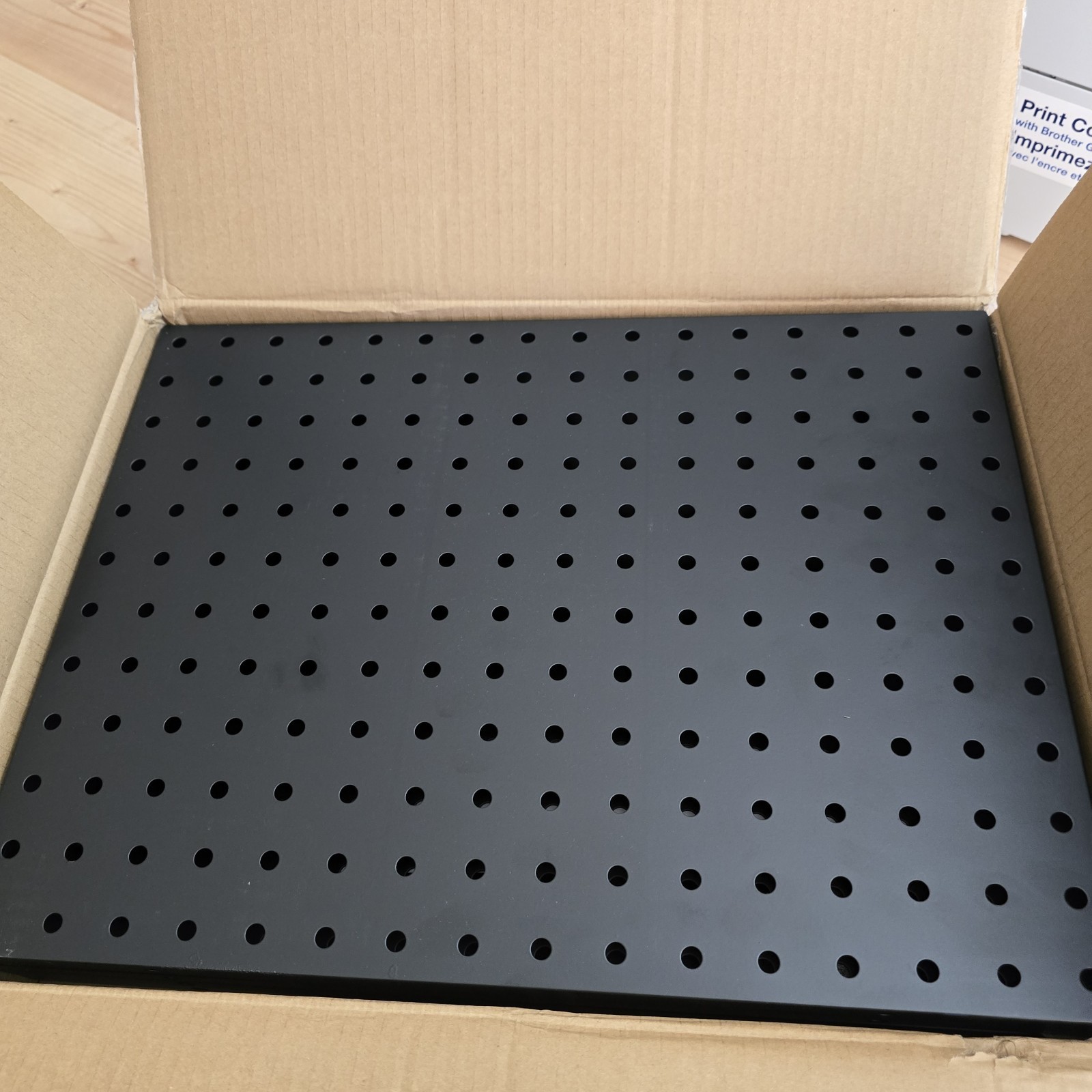 Peg Board, 4 Pack Metal Pegboard Panels without Hooks, Black Pegboards Wall…