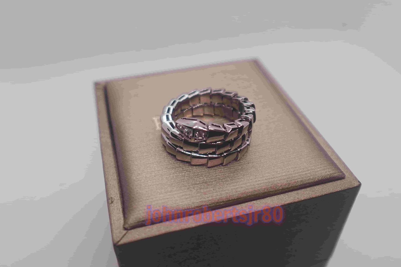 NEWBVIGARl.Ring Serpenti .Viper Double Coil 18K white Gold diamond size 7