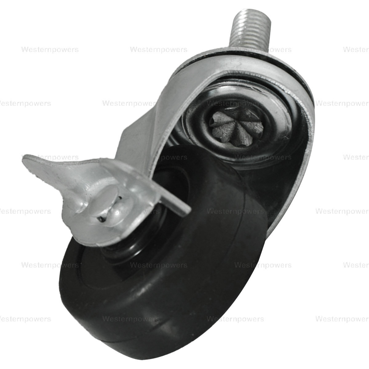 4x 3 Inch Rubber Casters Heavy Duty Safety Brake Wheels For Wire Shelving Rack