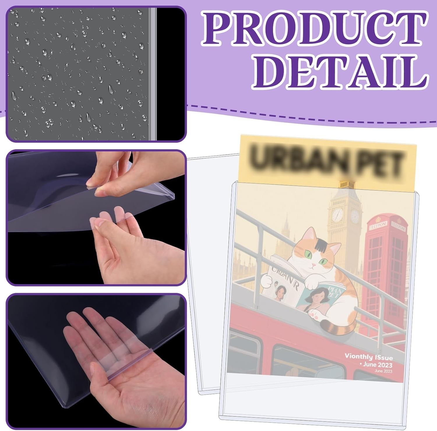4 Pack Hard Plastic Magazine Protectors, Clear Magazine Display Sleeves PVC …