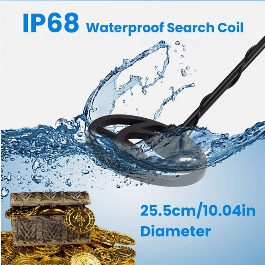 Pinpoint,High Sensitivity DISC Mode,10″Coil,LCD Backlight Display Metal Detector