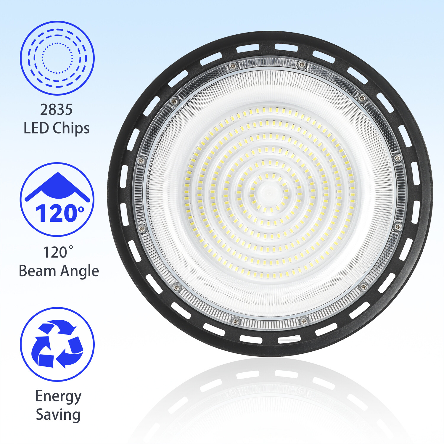 UFO High Bay LED Lights, 6000K with US Plug Commercial HighBay Lighting 8Pack