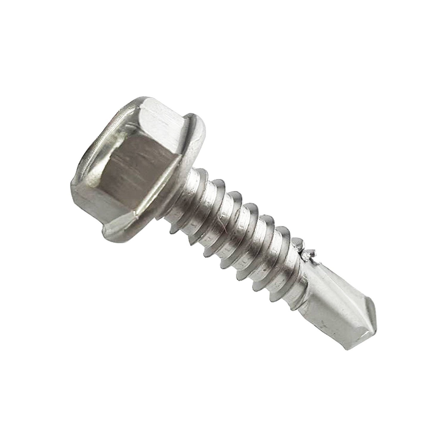#8 x 3/8″ Hex Washer Head Self Drilling Tek Screws Stainless Steel 410 Qty 50