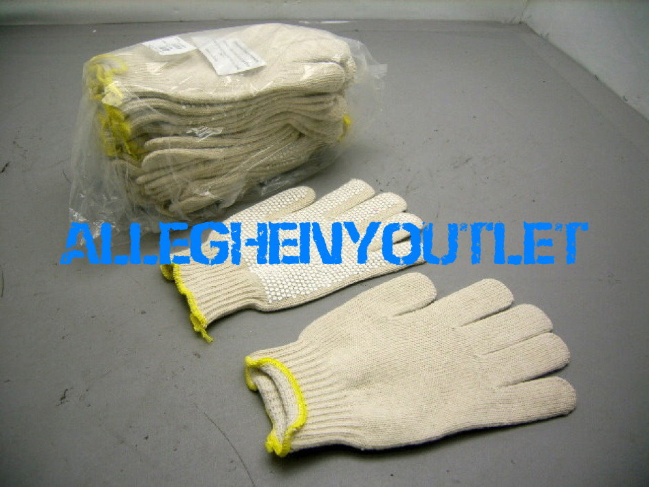 2 Pair PVC SURE GRIP Dot Cotton / Poly Work ABRASION RESISTANT Gloves Large / XL