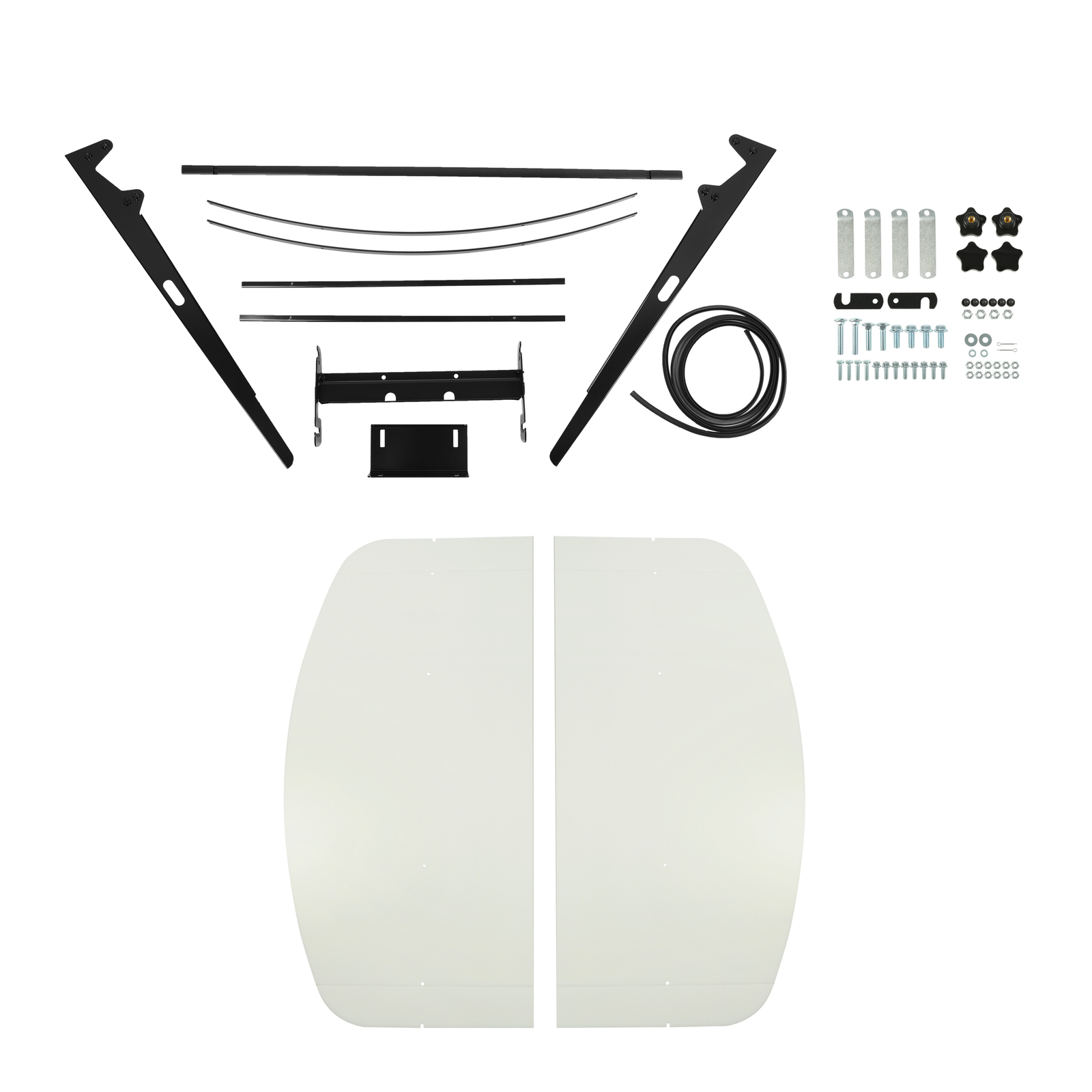 White Tuff Top Tractor Canopy For ROPS 52″ X 52″ w/ Mounting Accessories
