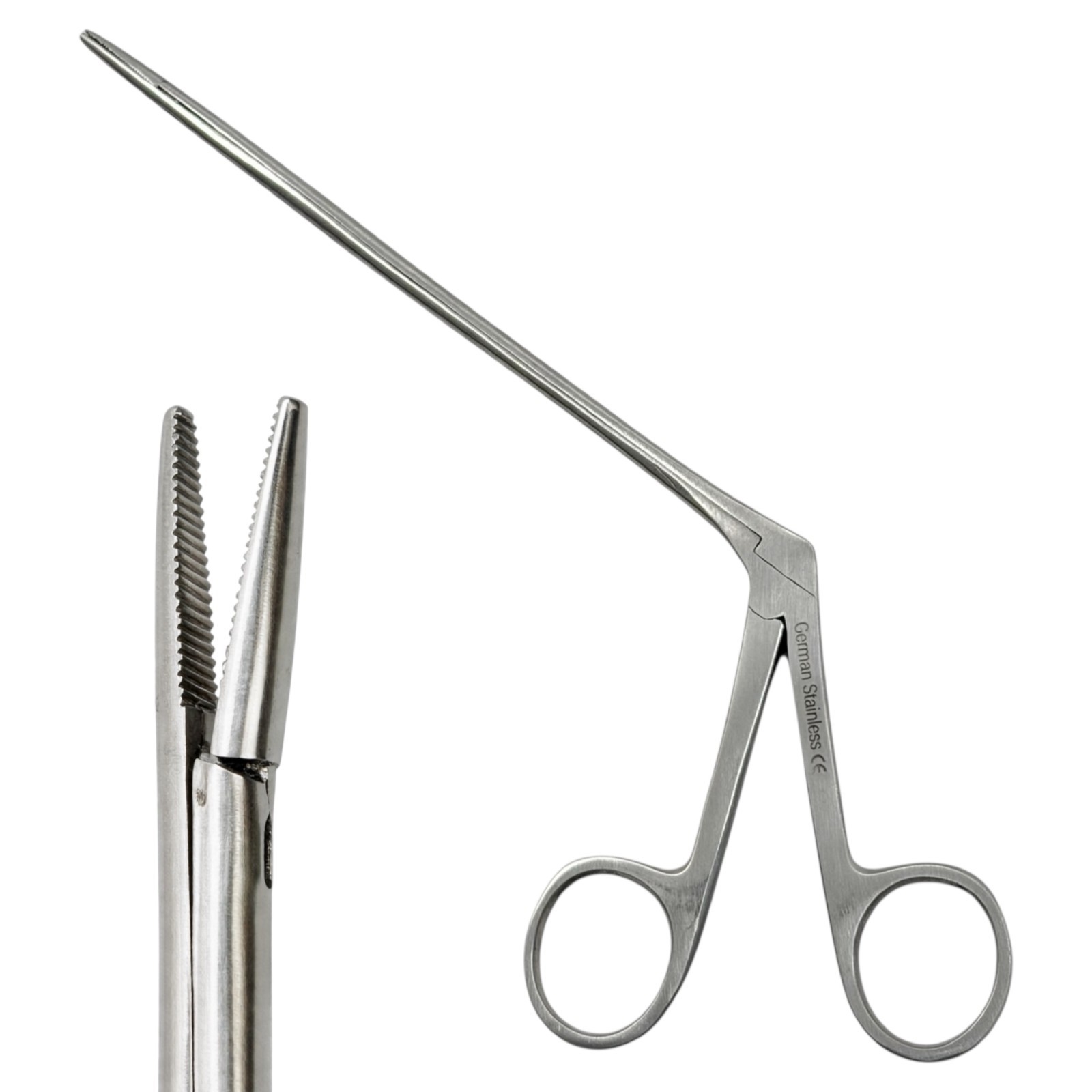 2 Pieces – Alligator Forceps With Serrated Tips Micro 3.5″ + 5.5″ ENT