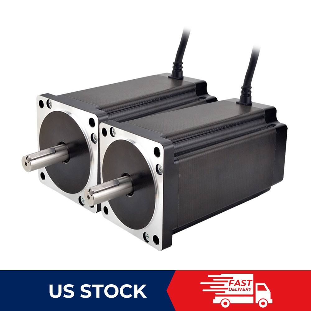 STEPPERONLINE 2PCS Nema 34 Stepper Motor 1700oz.in 6A Φ14mm Keyway Shaft CNC