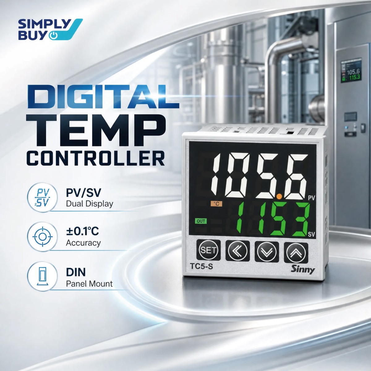Digital Temperature Controller 100-240VAC/DC 0~1370℃ Thermostat Relay output 10A