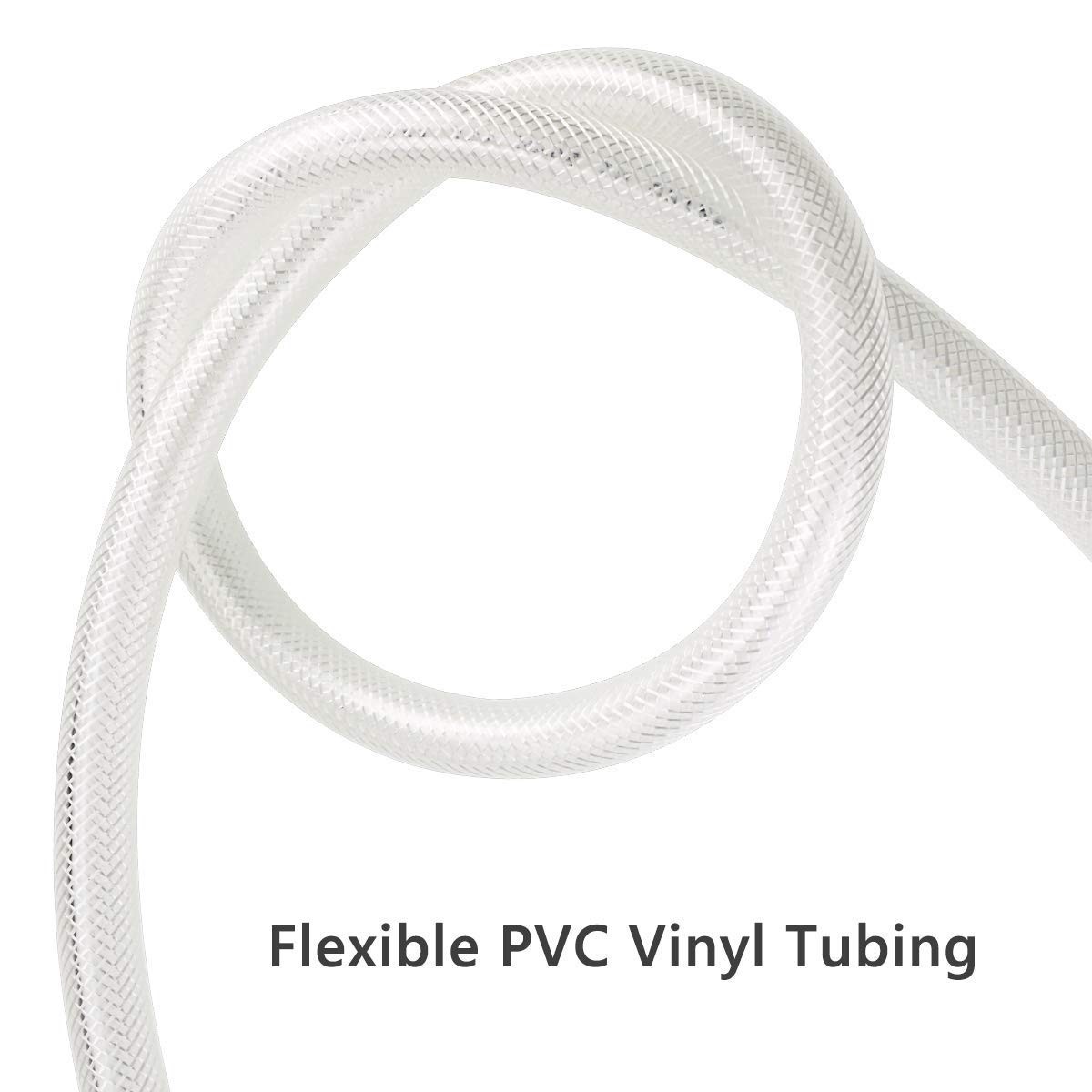 ID x 10 Ft Clear Heavy Duty PVC Vinyl Braided Tubing Flexible Hose