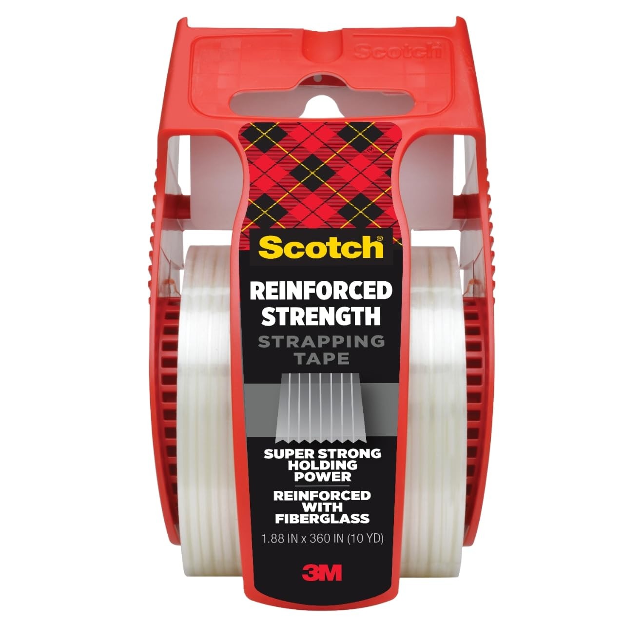 Scotch Reinforced Strength Strapping Tape, 1 Count (Pack of 1), Transparent