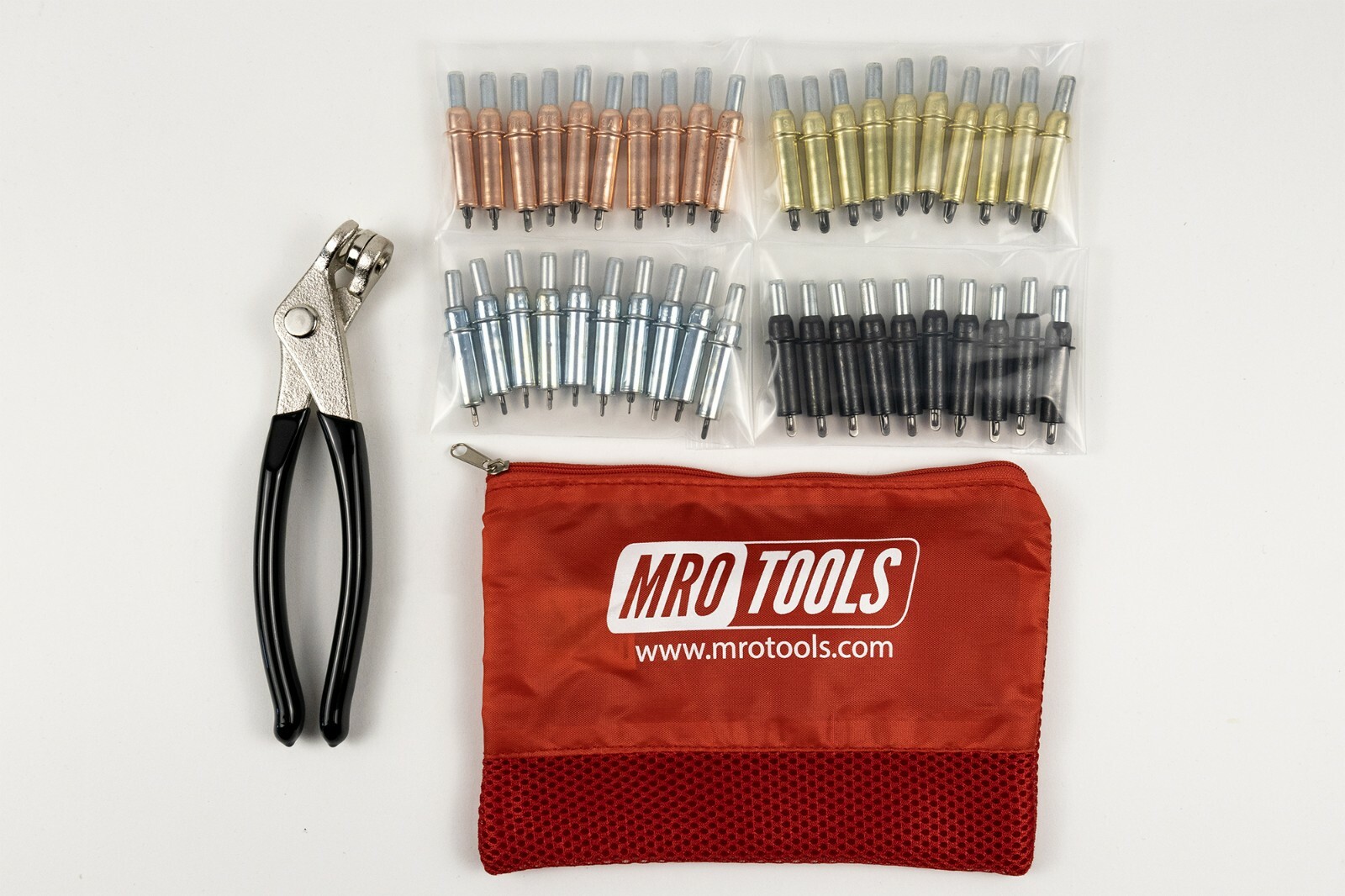 K-SERIES BEGINNER CLECO SHEET METAL FASTENER KIT w/ RED Mesh Bag (RB-K5S40)