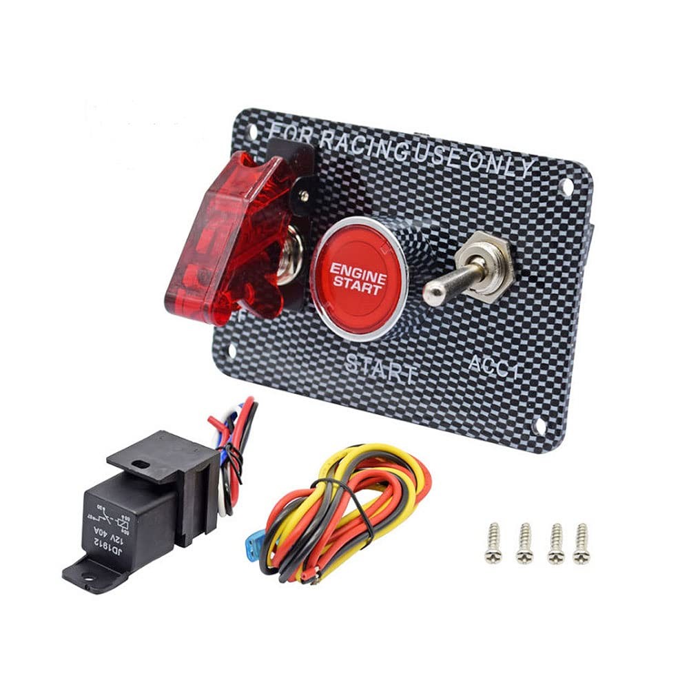 12V Ignition Switch Panel Set Racing Ignition Switch Panel Set Engine Push Bu…