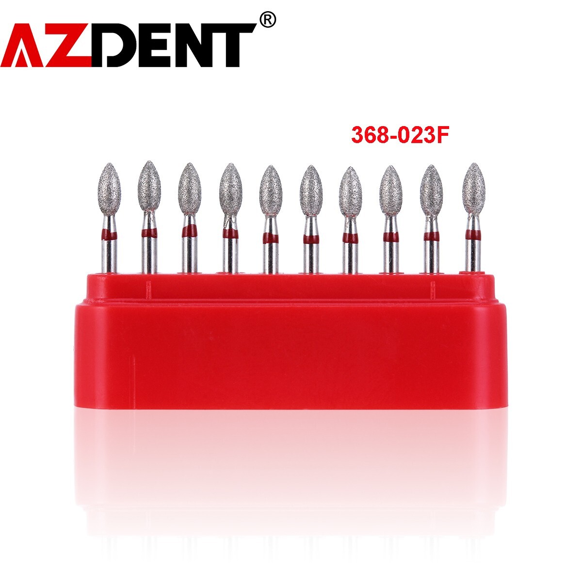 10Pcs Dental FG Diamond Burs Football #368-023F Fine Red DEFEND Friction Grip