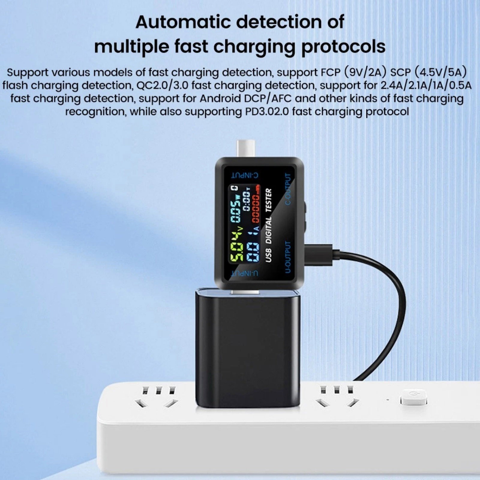 High Quality USB C Power Meter with LCD Display for Fast Charging Detection