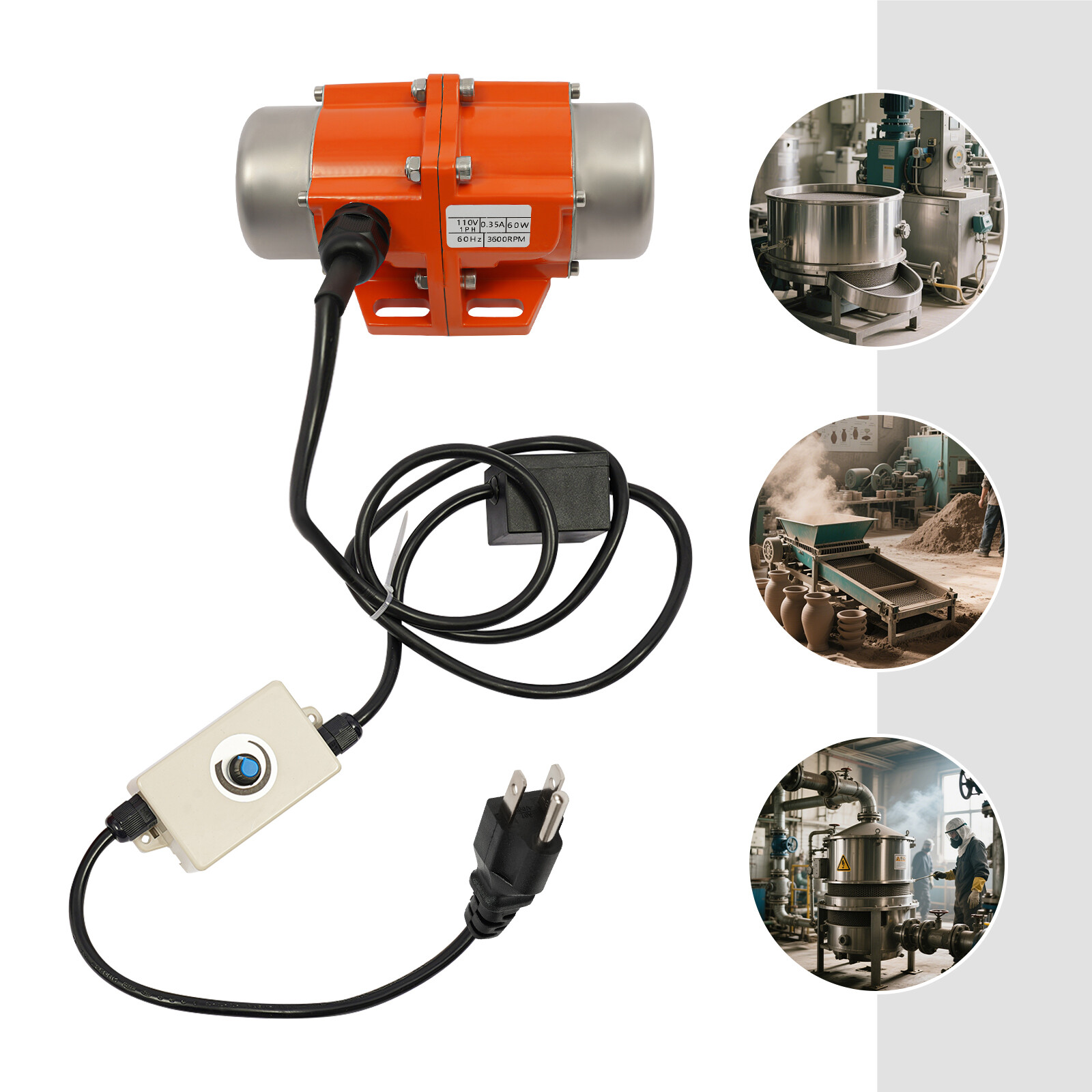 60W Vibrating Motor with Speed Controller 1 Phase Asynchronous Vibrating Motor