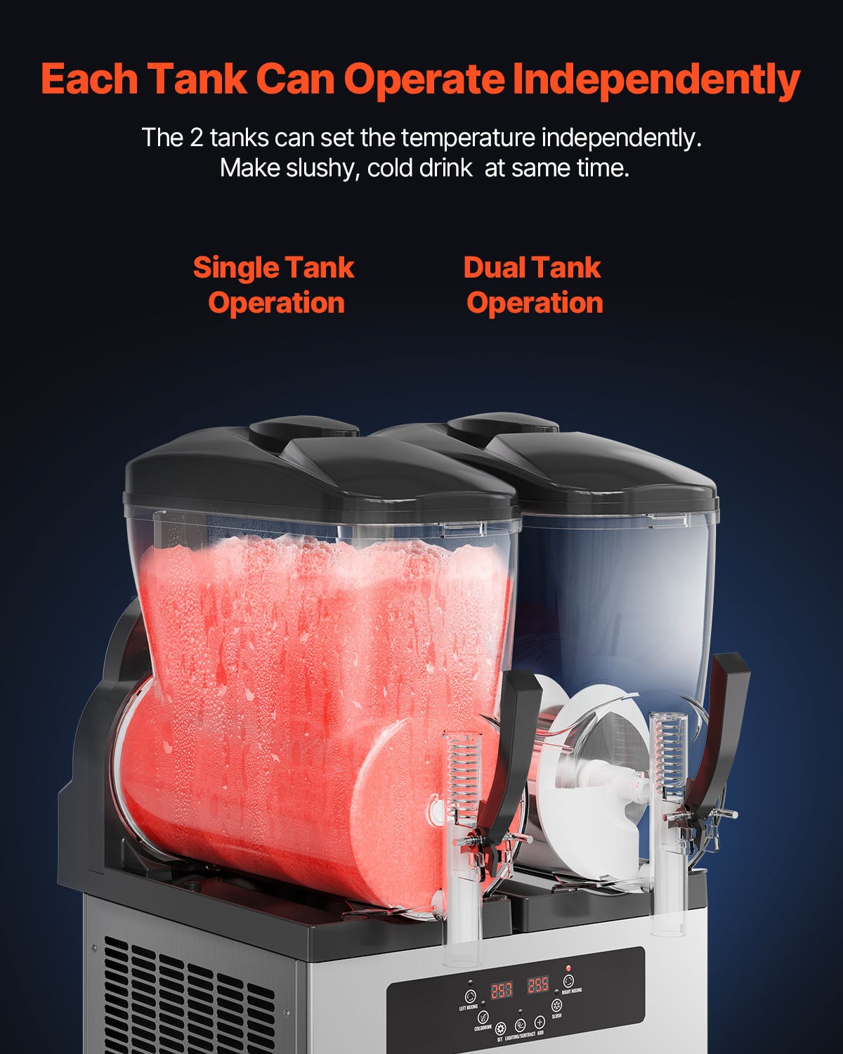 Uimoso Dual 12L Tank Frozen Drink Machine for Slushies and Smoothies