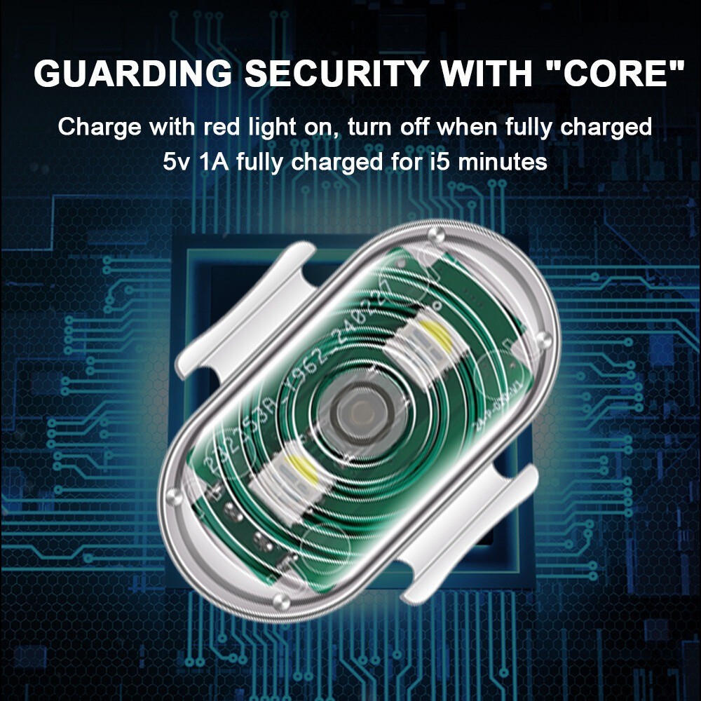 4X Wireless LED Strobe Light 8 Colors Rechargeable Anti-Collision Warning Lights