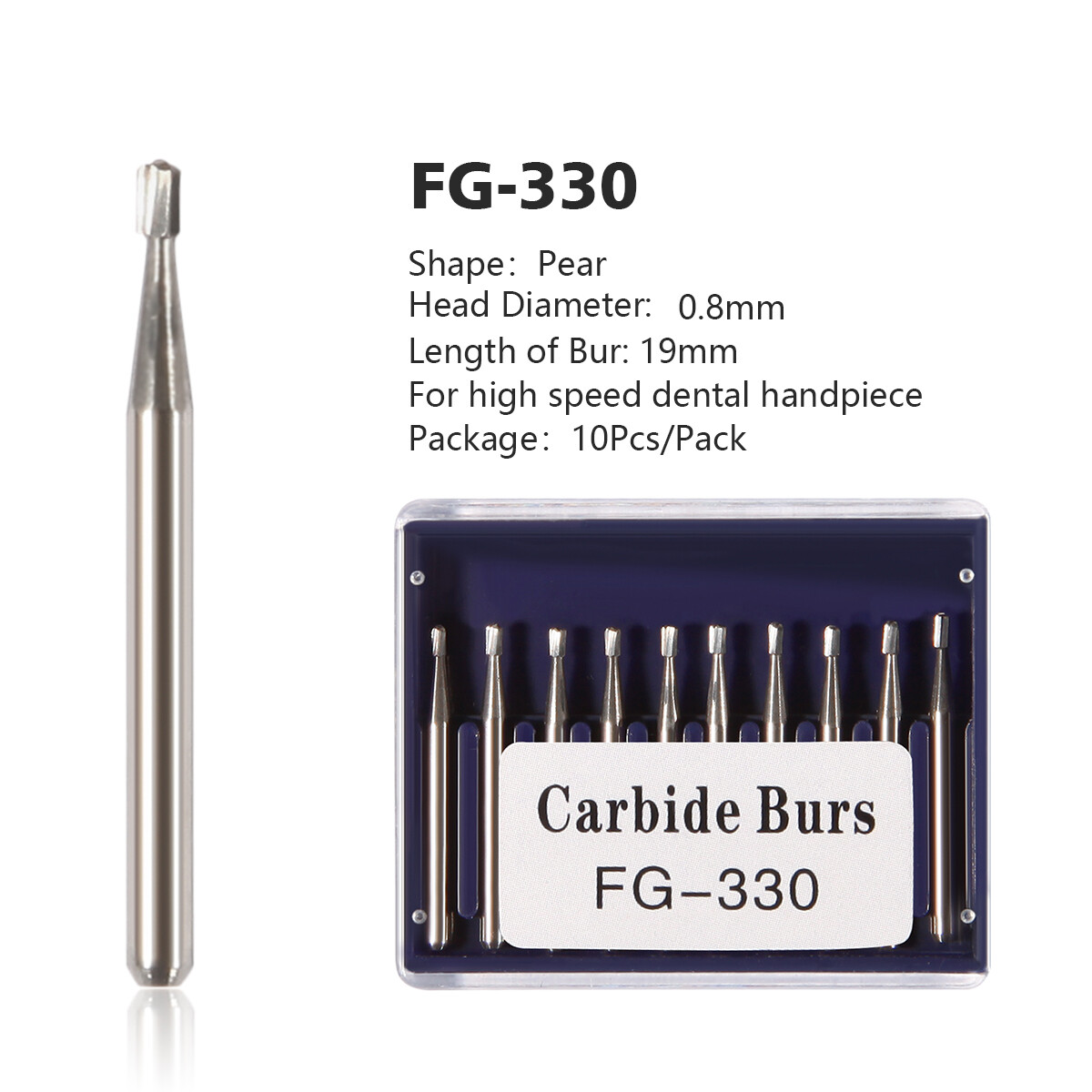 Dental Carbide Burs Tungsten Steel Bur FG #330 /FG #245 for High Speed Handpiece