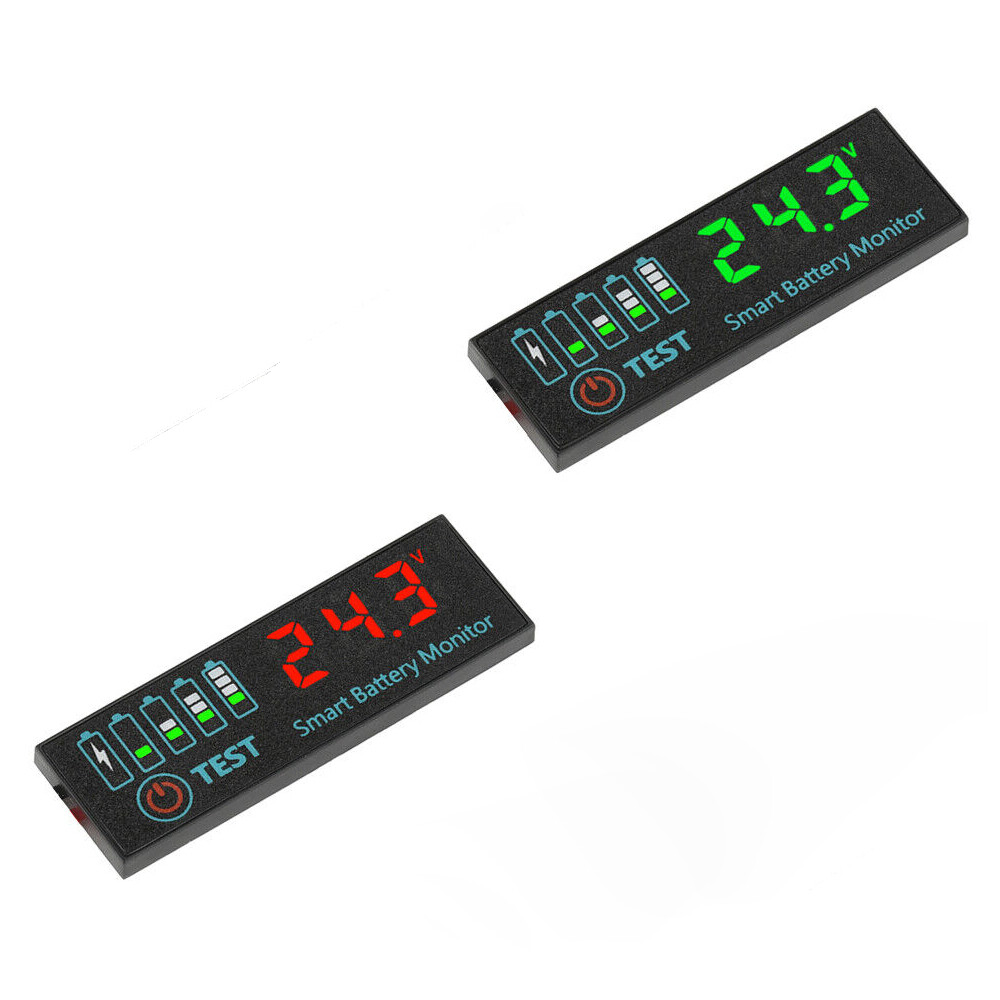 2pcs DC7-55V Lithium Battery Level Indicator Tester LED Voltage Power Monitor US