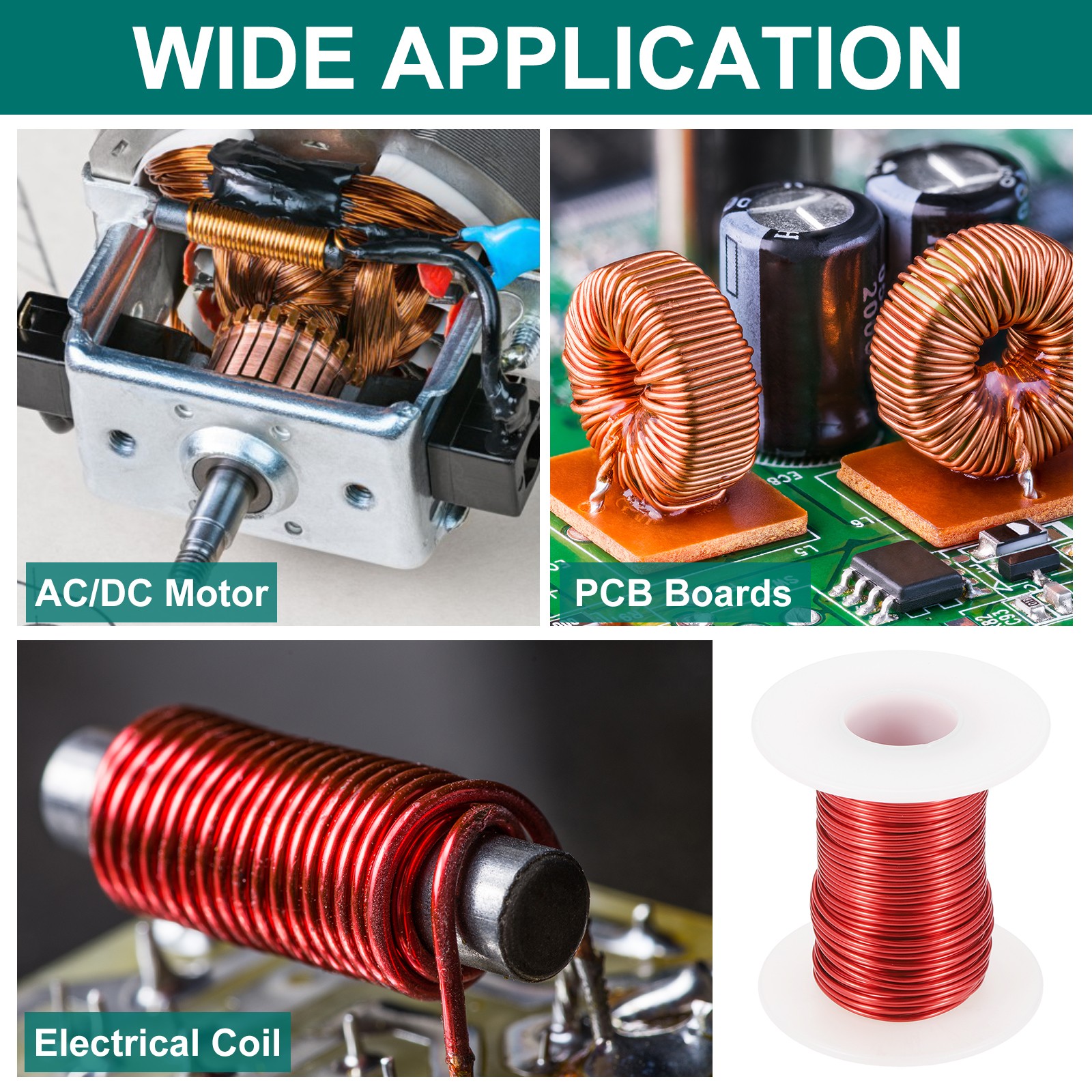 42 AWG Magnet Wire 42 Gauge 2 oz Enameled Copper Wire 155C(311F) Red White