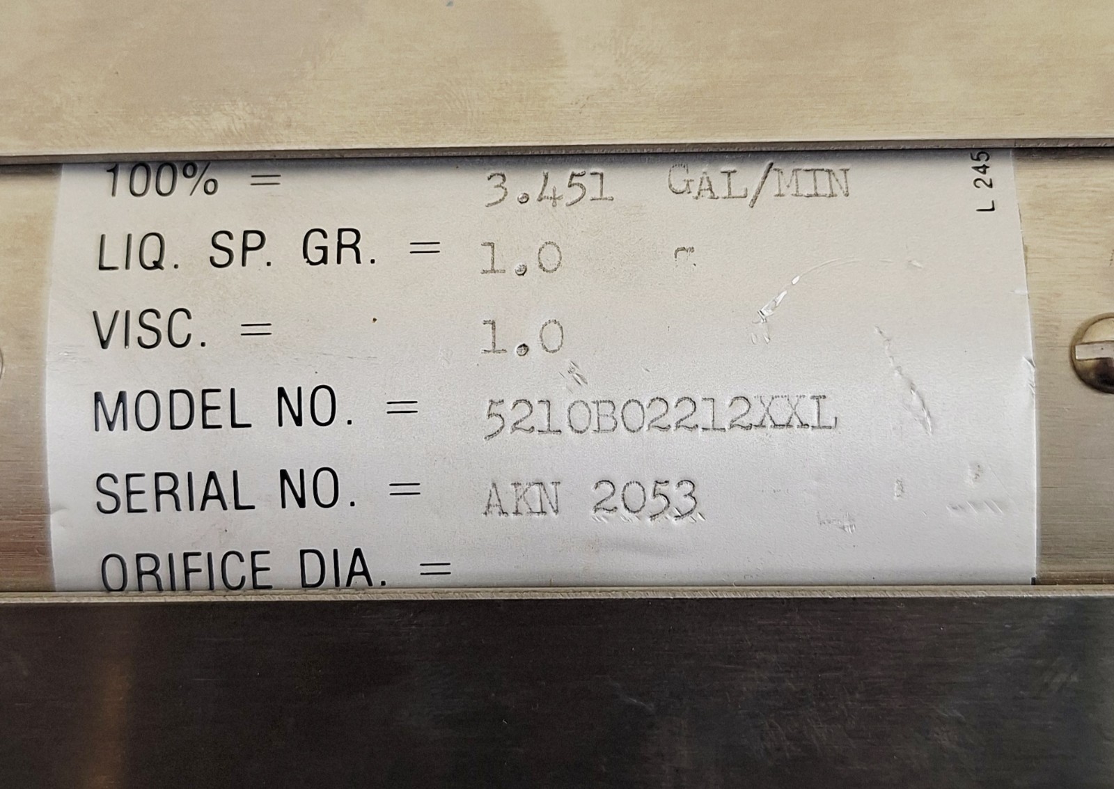 Wallace & Tiernan Pennwalt 5210B02212XXL Flow Meter 180F 240PSI