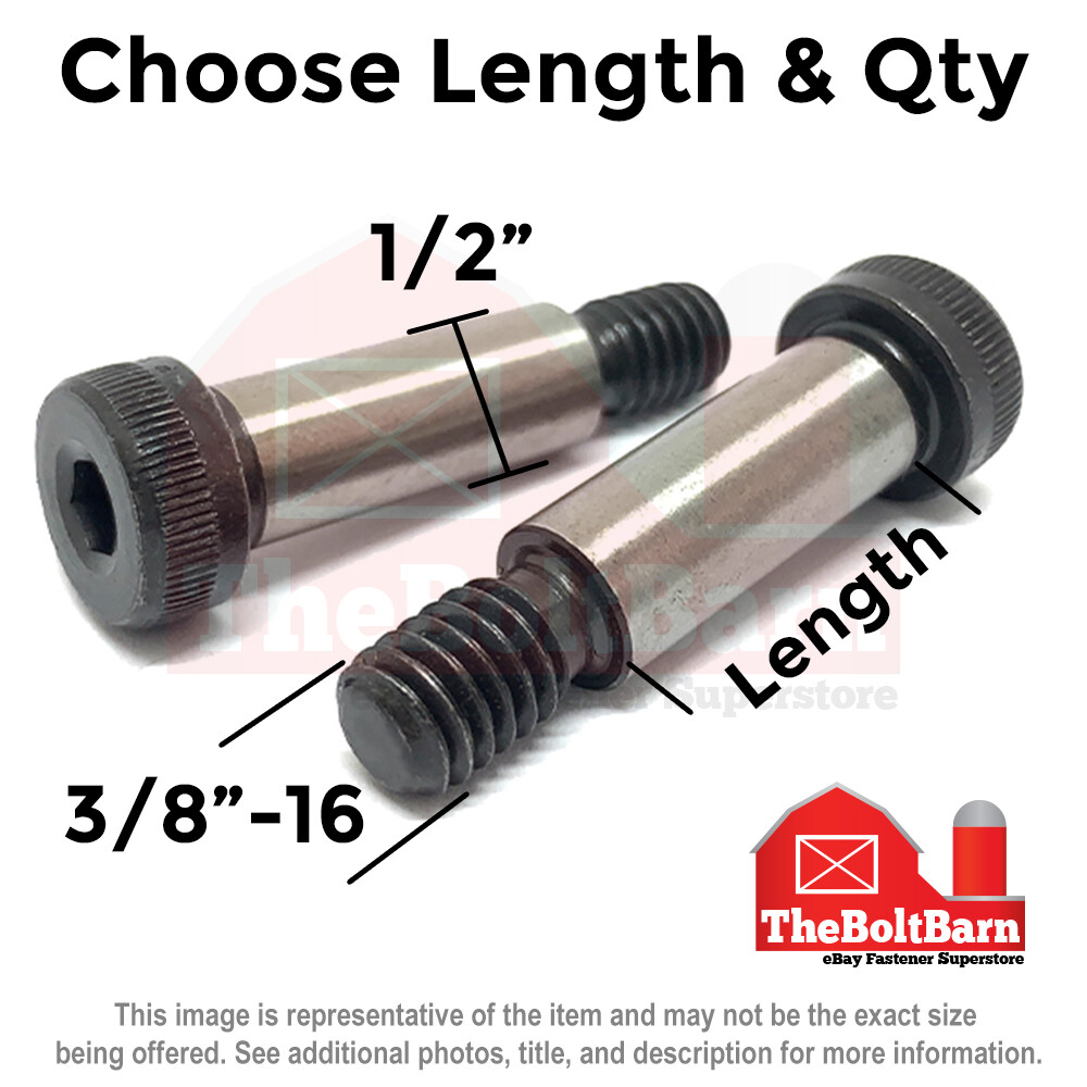 1/2″ Alloy Socket Shoulder Stripper Bolts Black Oxide 3/8″-16 Thread (Pick Size)