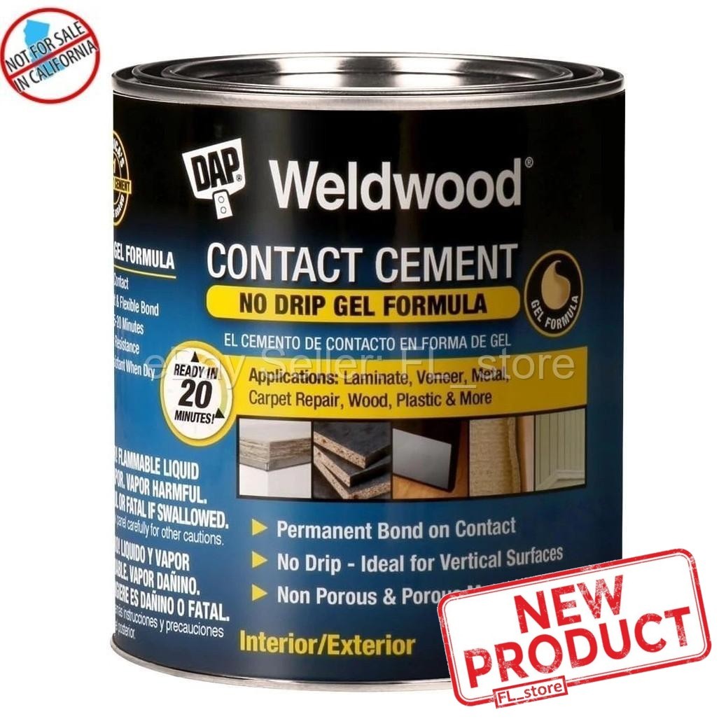 DAP Weldwood High Strength Synthetic Rubber Contact Cement No Drip Gel Tan 1 Qt