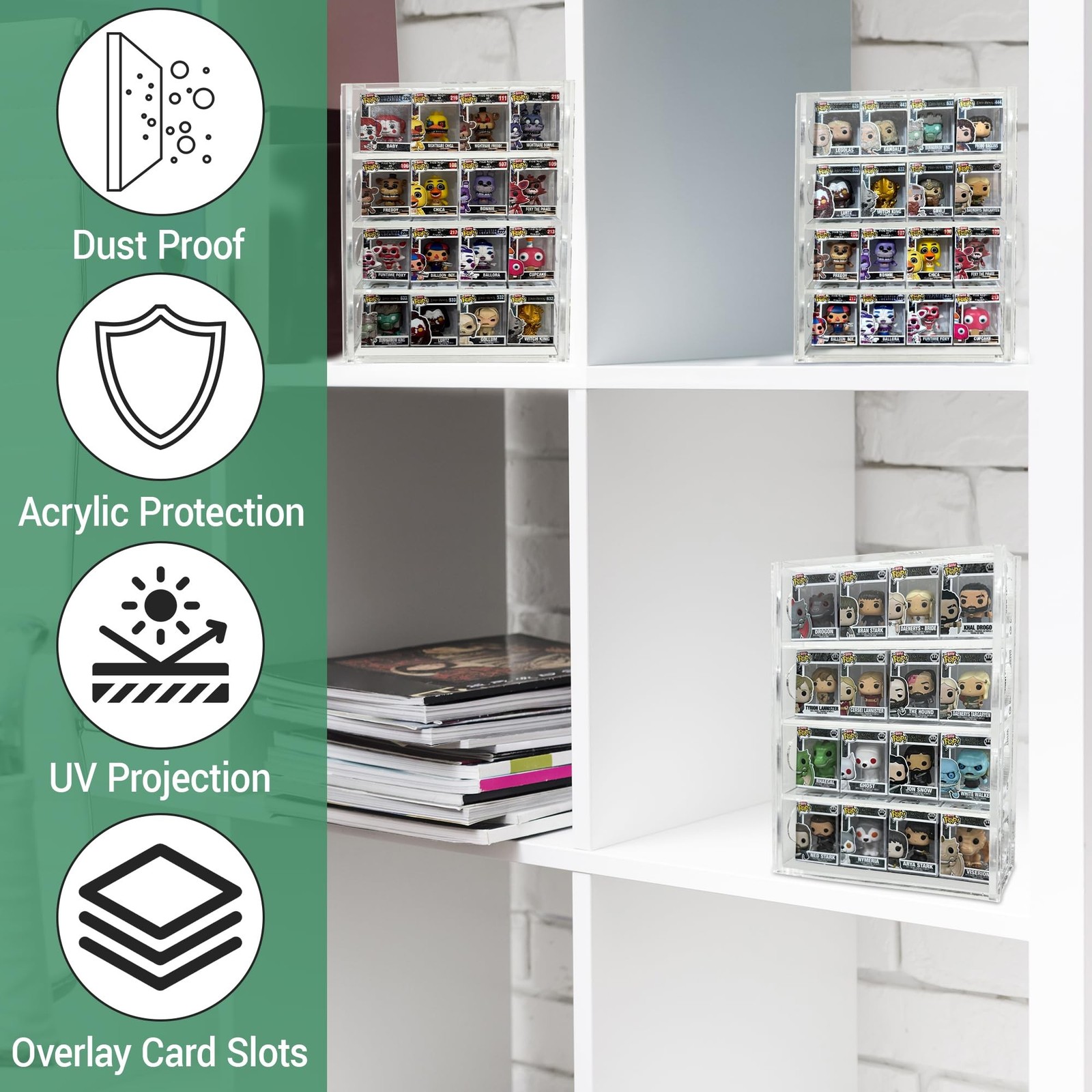Acrylic Display Case Compatible with Funko Bitty Pop – Clear Tiered Stand