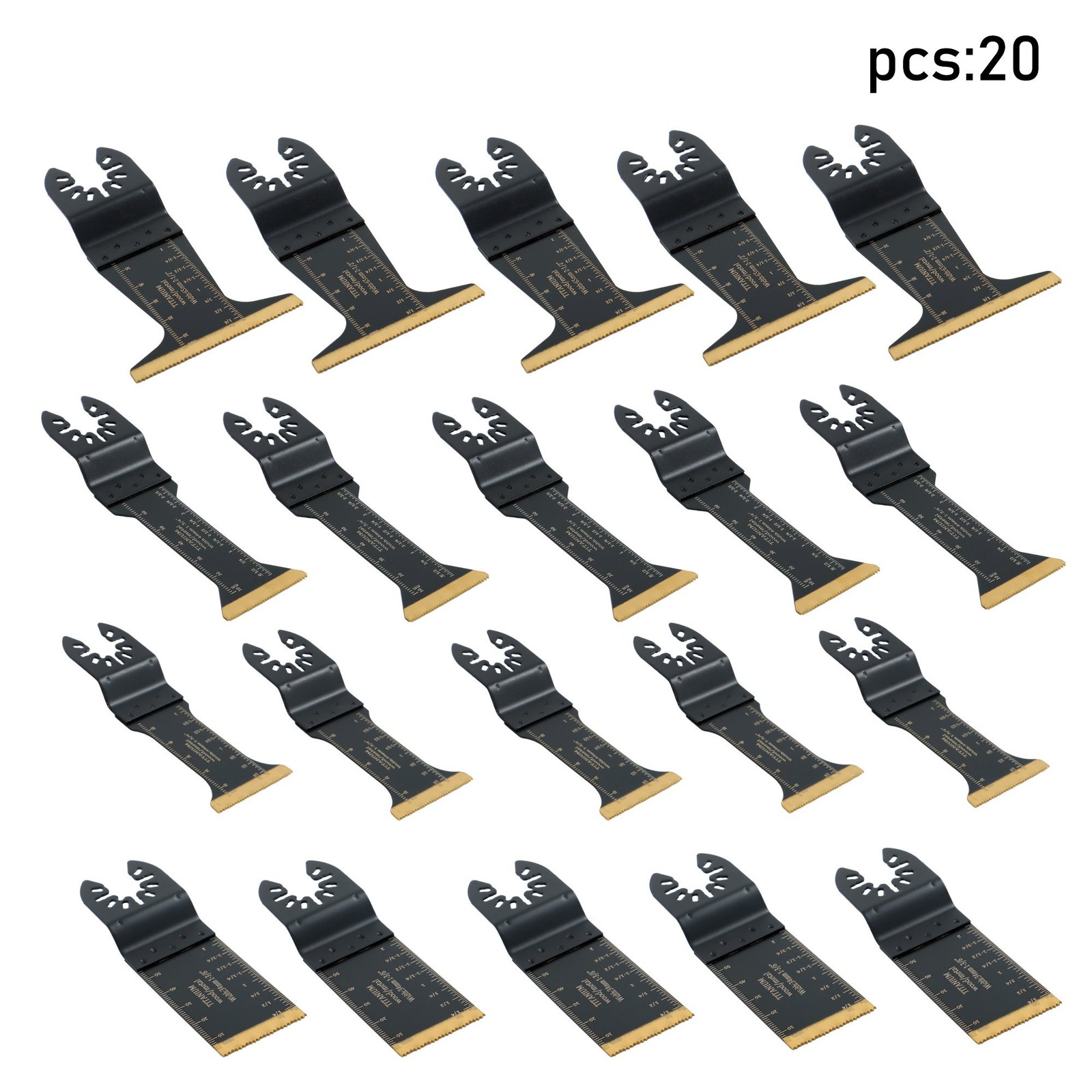 20 PCS Titanium Oscillating Tool Blades Metal Cutting Universal Multitool Blades